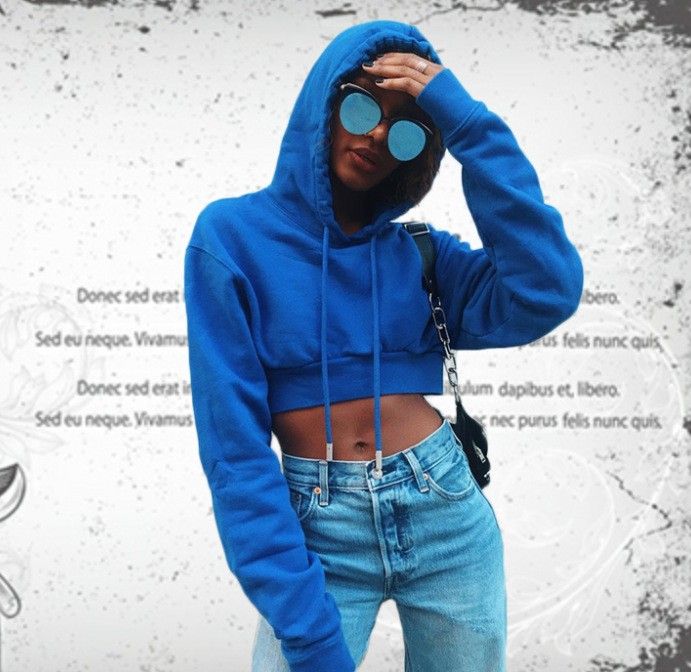 Compra Sudaderas Con Capucha Para Mujer Sudaderas Tops De Cultivos Azules  Ropa Mujer Punk Punk Manga Larga Mujeres Recortadas Con Sombrero Sudadera  De Moda Barato | Entrega Rápida Y Calidad | Es.Dhgate