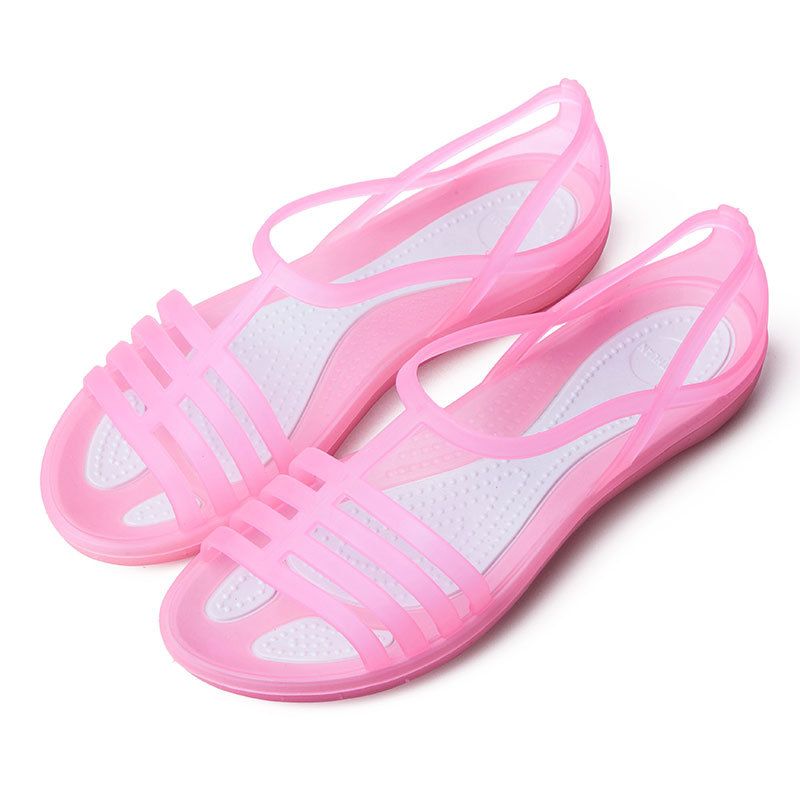 pink plastic sandals