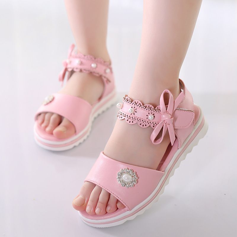 Huifa Summer Kids Sandals Fashion Big Flower Children Girls Flat Pricness Shoes Huifa Summer Kids Sandals Fashion Big Flower Children Girls Flat Pricness Shoes