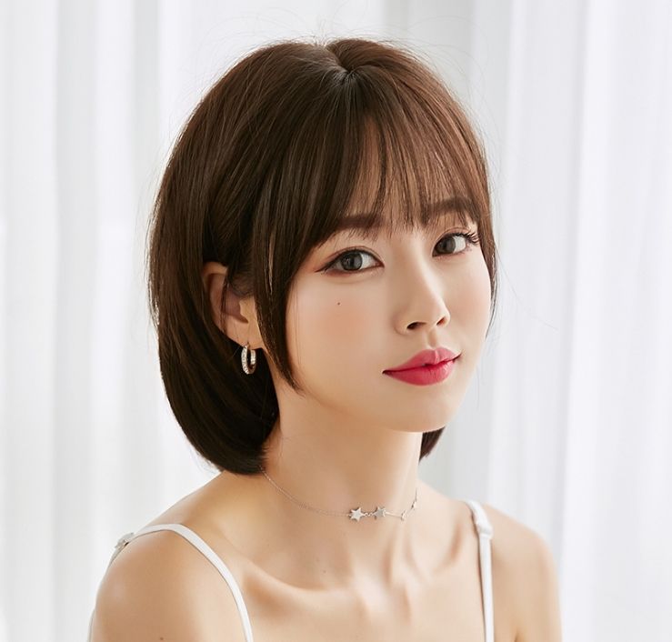 Shoulder-length short hair, medium-length hair, round face, straight hair, short hair style, face repair, Shoulder-length short hair, medium-length hair, round face, straight hair, short hair style, face repair,
