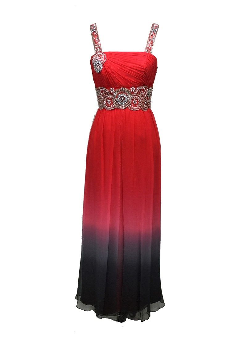 red colour maxi dress