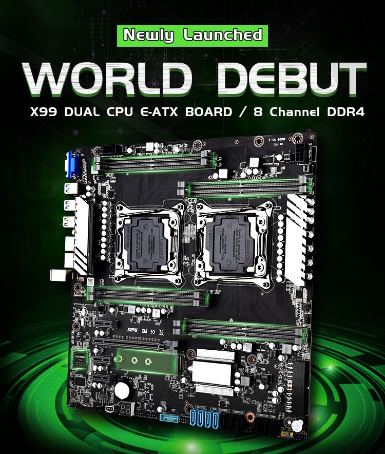 Inactividad transfusión mando x99 de doble CPU Jingsha Placas base Socket LGA 2011-3 Gigabit Ethernet dual VGA, USB3.0,10 * SATA3.0, NVMe M.2, 8 * DDR4 Hasta 256 GB Inactividad transfusión mando x99 de doble CPU Jingsha Placas base Socket LGA 2011-3 Gigabit Ethernet dual VGA, USB3.0,10 * SATA3.0, NVMe M.2, 8 * DDR4 Hasta 256 GB