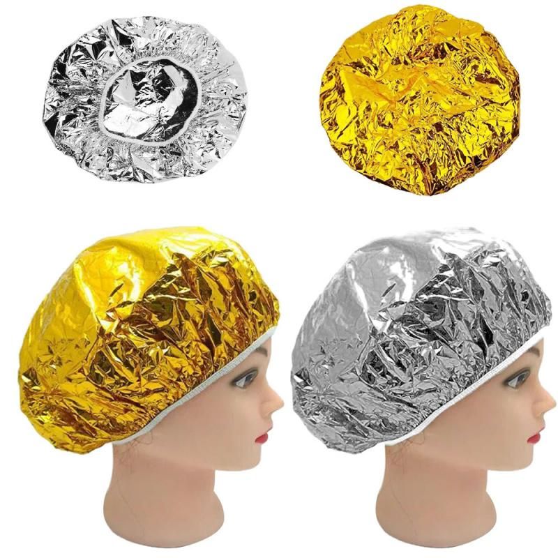 Aluminized Foil Shower Cap Elastic Deep Conditioning Heat Caps Hair Oil Treatment Processing Disposable Tin Highlights Aluminized Foil Shower Cap Elastic Deep Conditioning Heat Caps Hair Oil Treatment Processing Disposable Tin Highlights