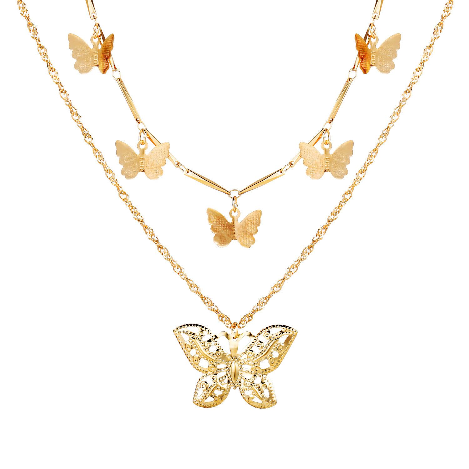 Download Wholesale 18k Gold Butterfly Pendant Clavicle Layered Necklace Multi Layer Gold Butterfly Necklace Animal For Female Choker Jewelry Women Jewelry From Xzq123 2 49 Dhgate Com