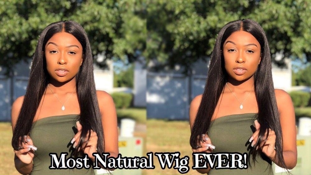 13X4 Glueless Straight Lace Front Human Hair Wig Straight Wig detail view 1
