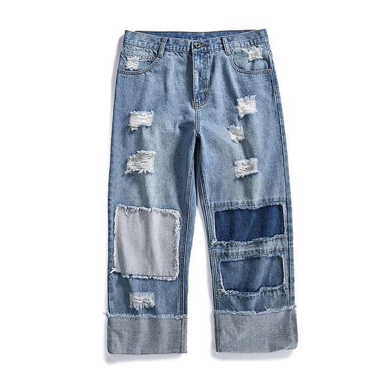 Compre MORUCLE Para Hombre Hola Street Hip Hop Jeans Rasgados Pantalones  Anchos Destruidos Denim Pantalones Con Agujeros Loose Fit Moda De Calle A  34,23 € Del Taotiee | Es.Dhgate.Com