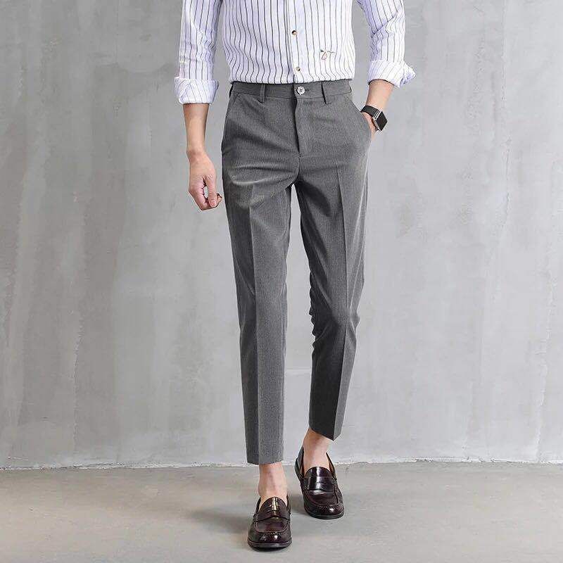 mens slim fit dress trousers