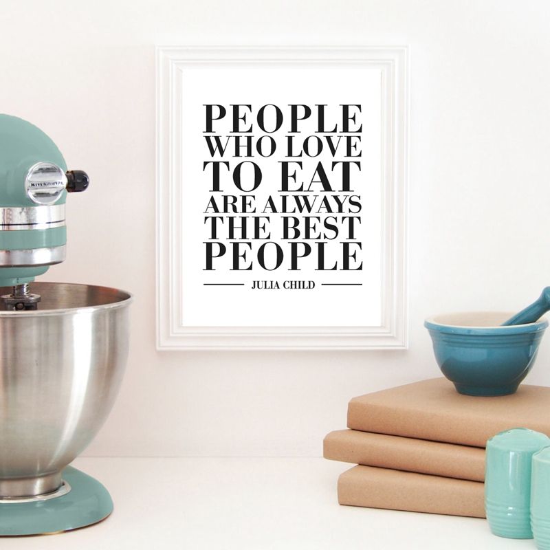 Julia Child Kitchen Art Food Print , Modern Cooking Quote Art Canvas