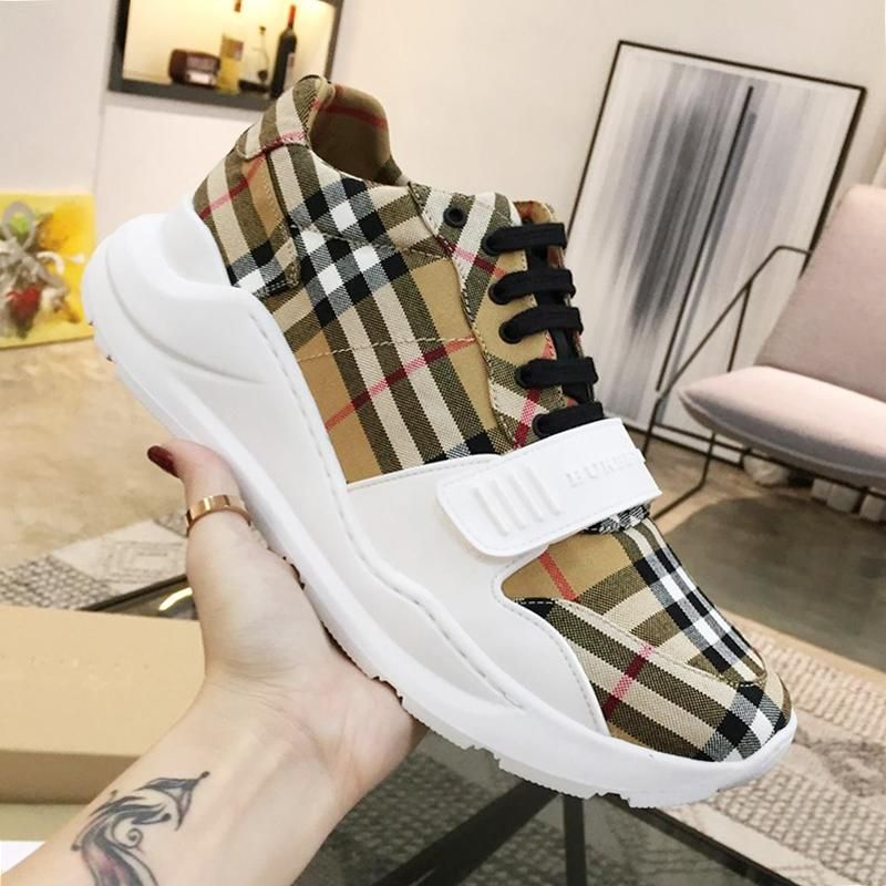 burberry vintage check cotton sneakers mens