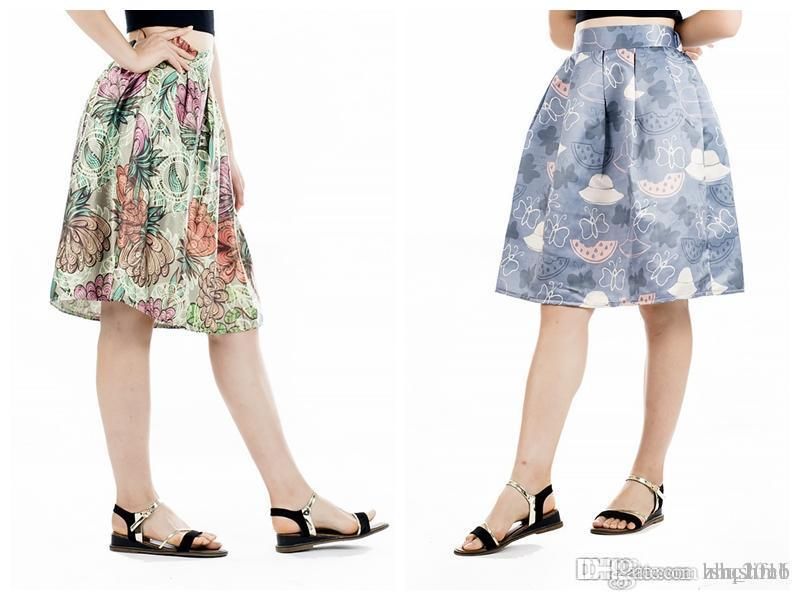 Compra Mujeres Falda Del Vestido Longitud De La Rodilla Nueva Hip Empire  Elegante De Dibujos Animados Señoras De La Moda Juvenil Imágenes Impresión  De La Flor Casual Vestidos Del Lápiz Tamaño M L