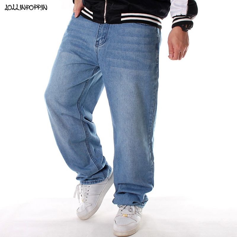 Mens Jeans Men Light Blue Baggy Wide 
