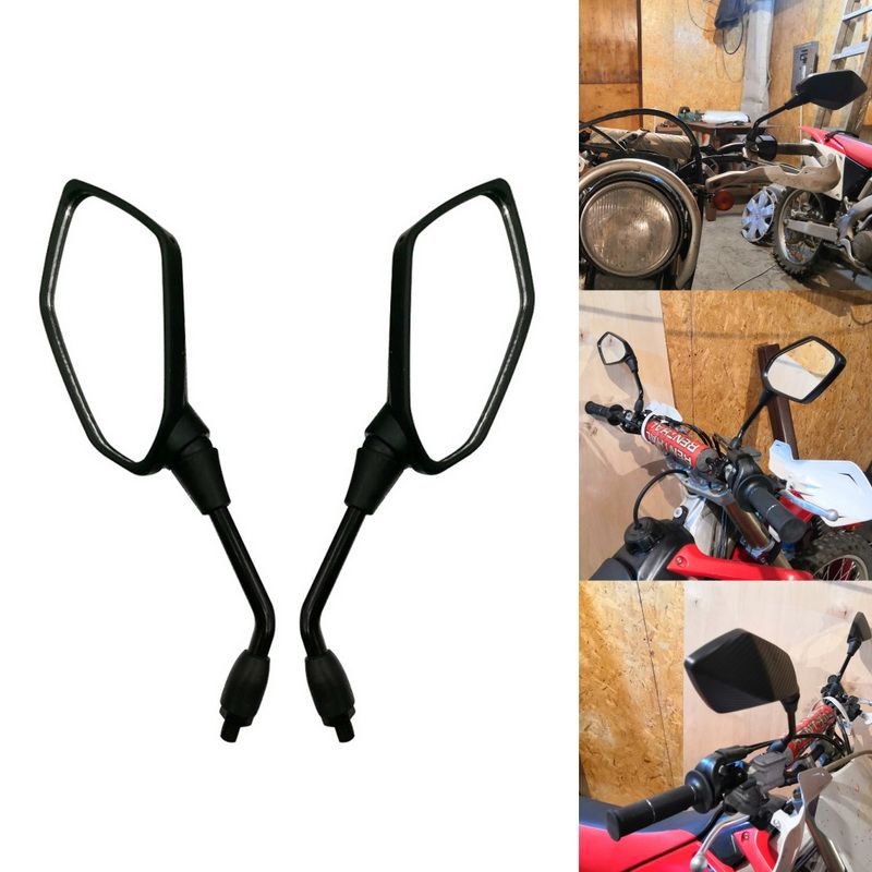 1 Pair Universial 8mm Motorcycle Mirror Scooter E-Bike Rearview Mirror New