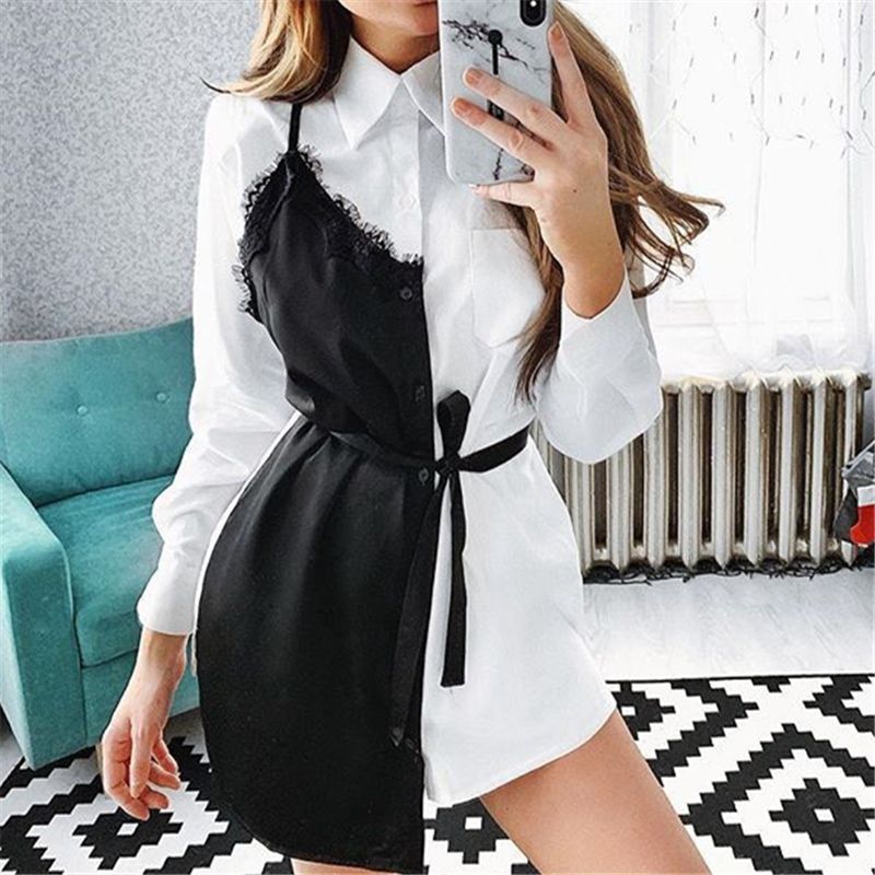 white cotton shirt dress womens