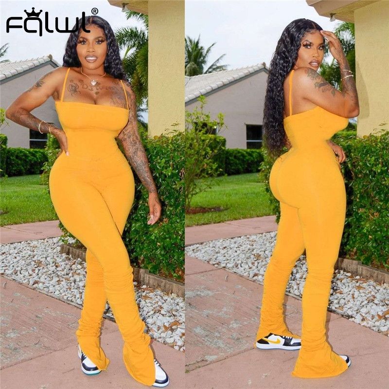 yellow bodycon jumpsuit