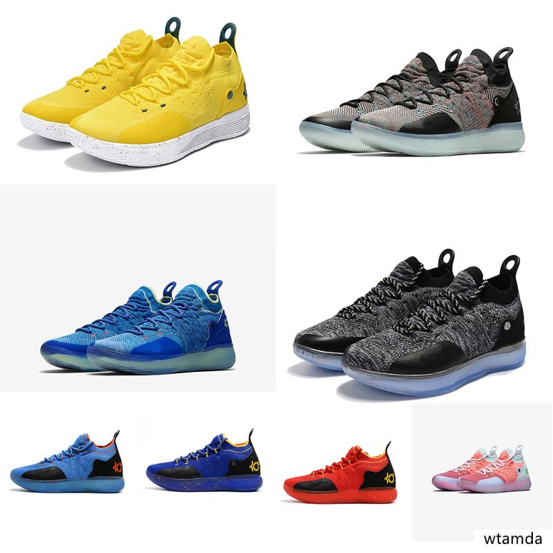 kd blue and yellow basketball shoes