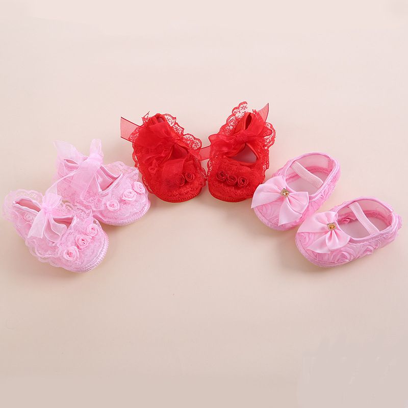 2021 0 12M Baby Shoes Baby Girl Bow Knot Soft Sole First Walkers Infant
