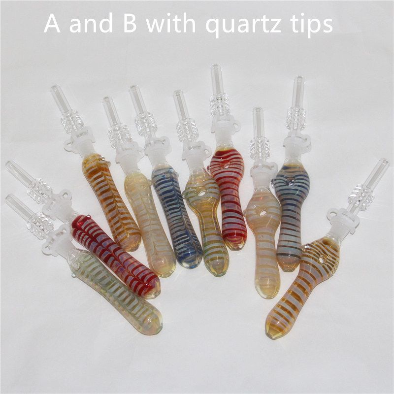 A and B with quartz tips