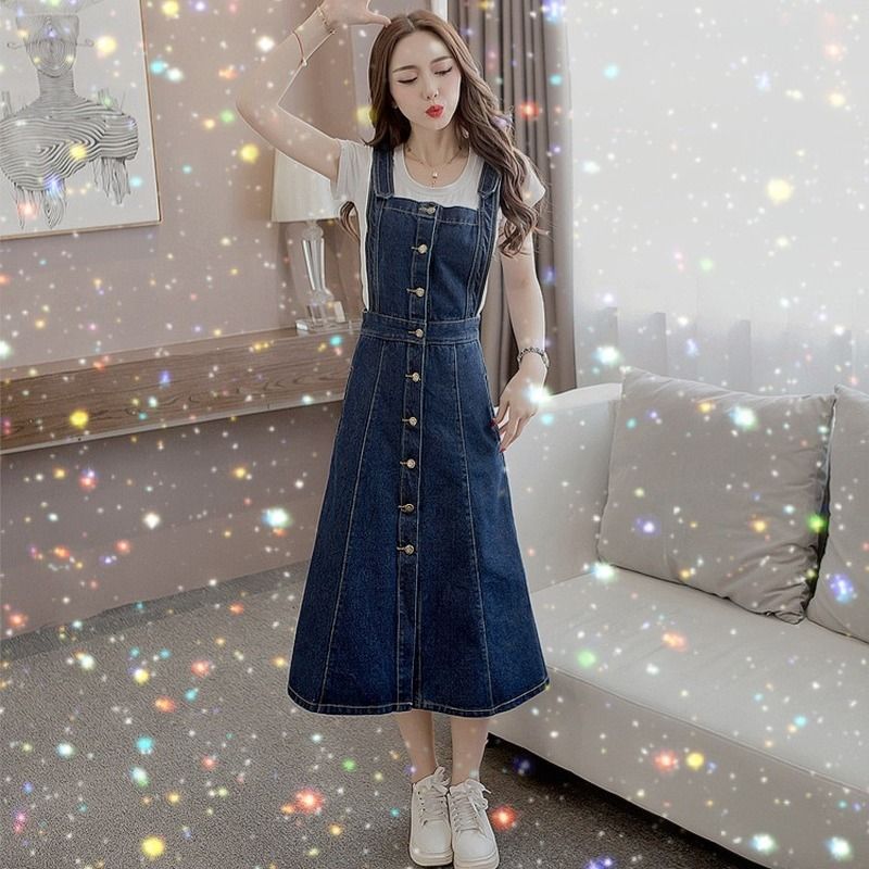 long denim dresses and skirts