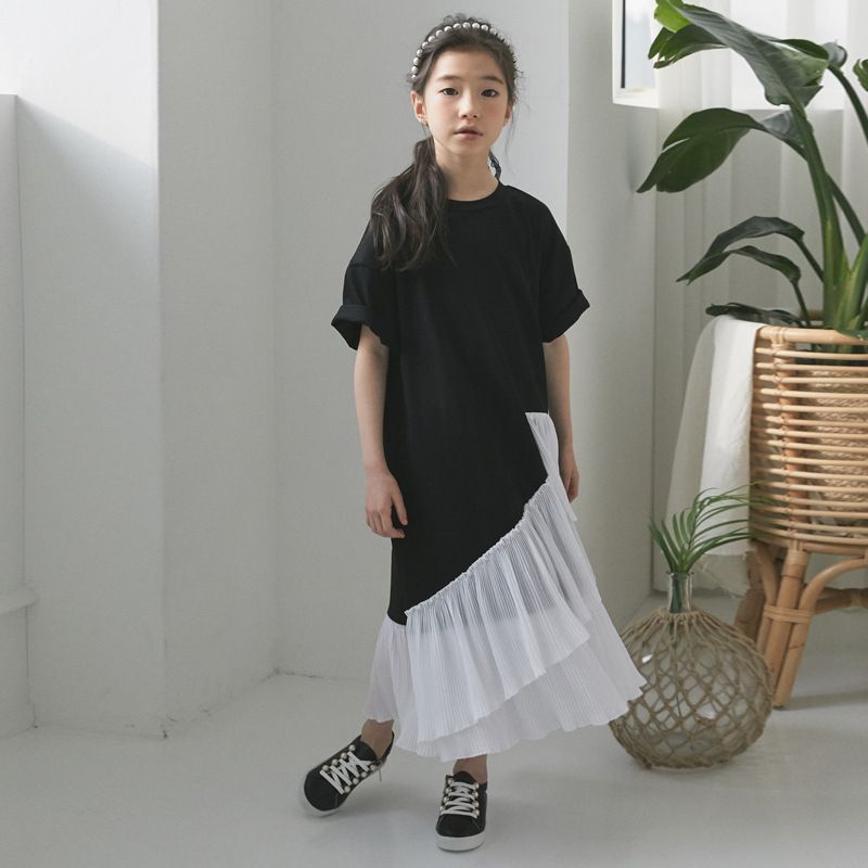 girls black cotton dress