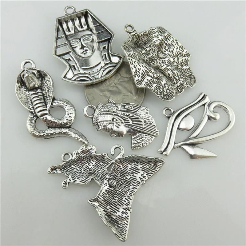 Pharaoh of Egypt Tibetan Silver Charms Crafts Pendants Beads Jewelry Design