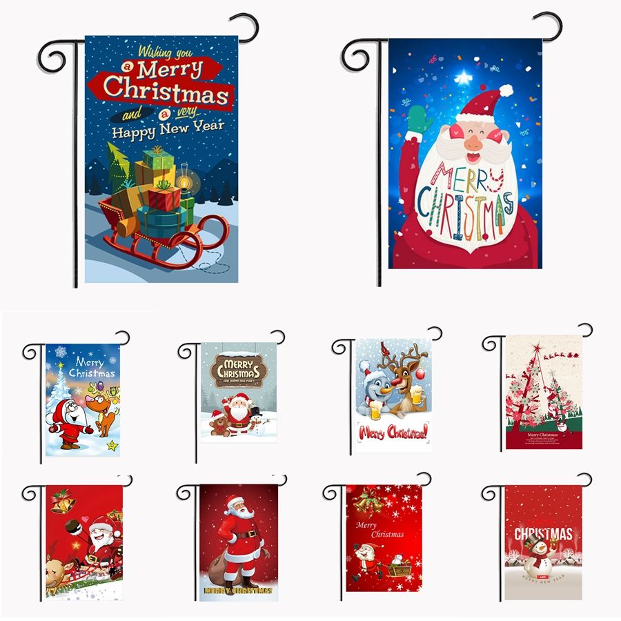 2020 Christmas Garden Flags 30*45cm Outdoor Hanging Garden Banner Happy