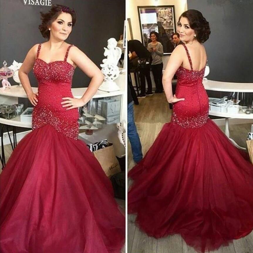 deep red gown