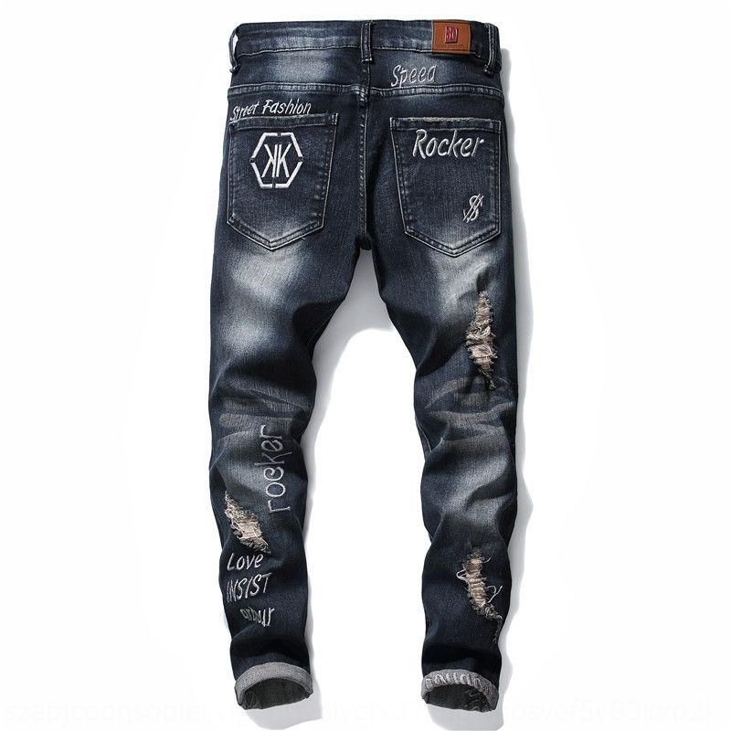 black split knee jeans