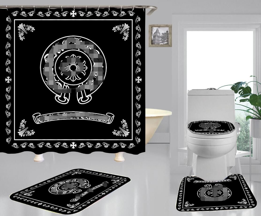 2020 Cross Shape Toilet Seat Cover No Slip Letter Print Fashion Pattern Bathroom Set Black Shower Curtain For Bathroom Decor From Highqualit08 74 51 Dhgate Com