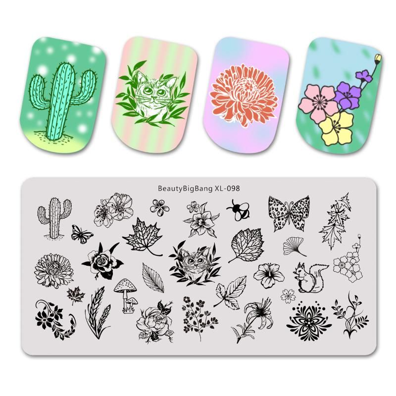 Nail Art Templates Beautybigbang Stamping Plates Natural Flower