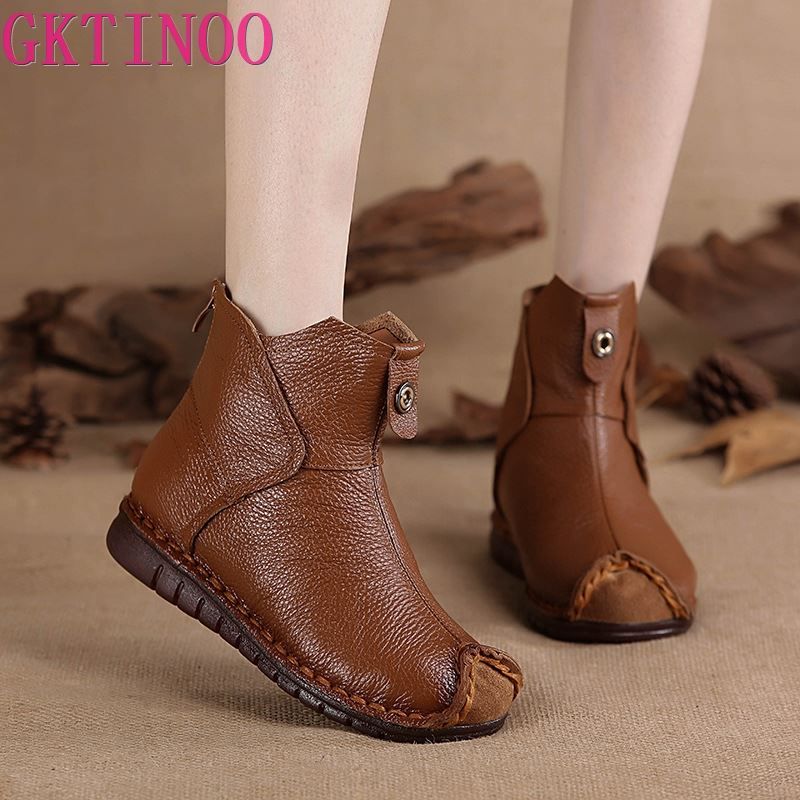 ladies genuine leather ankle boots