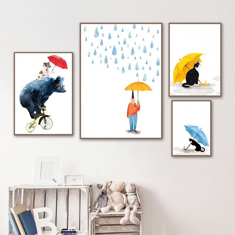 2020 Bear Cat Bicycle Umbrella Wall Art Canvas Painting Nordic Posters And Prints Nursery Wall Pictures Baby Kids Girl Boy Room Decor From Goodcomfortable 6 46 Dhgate Com