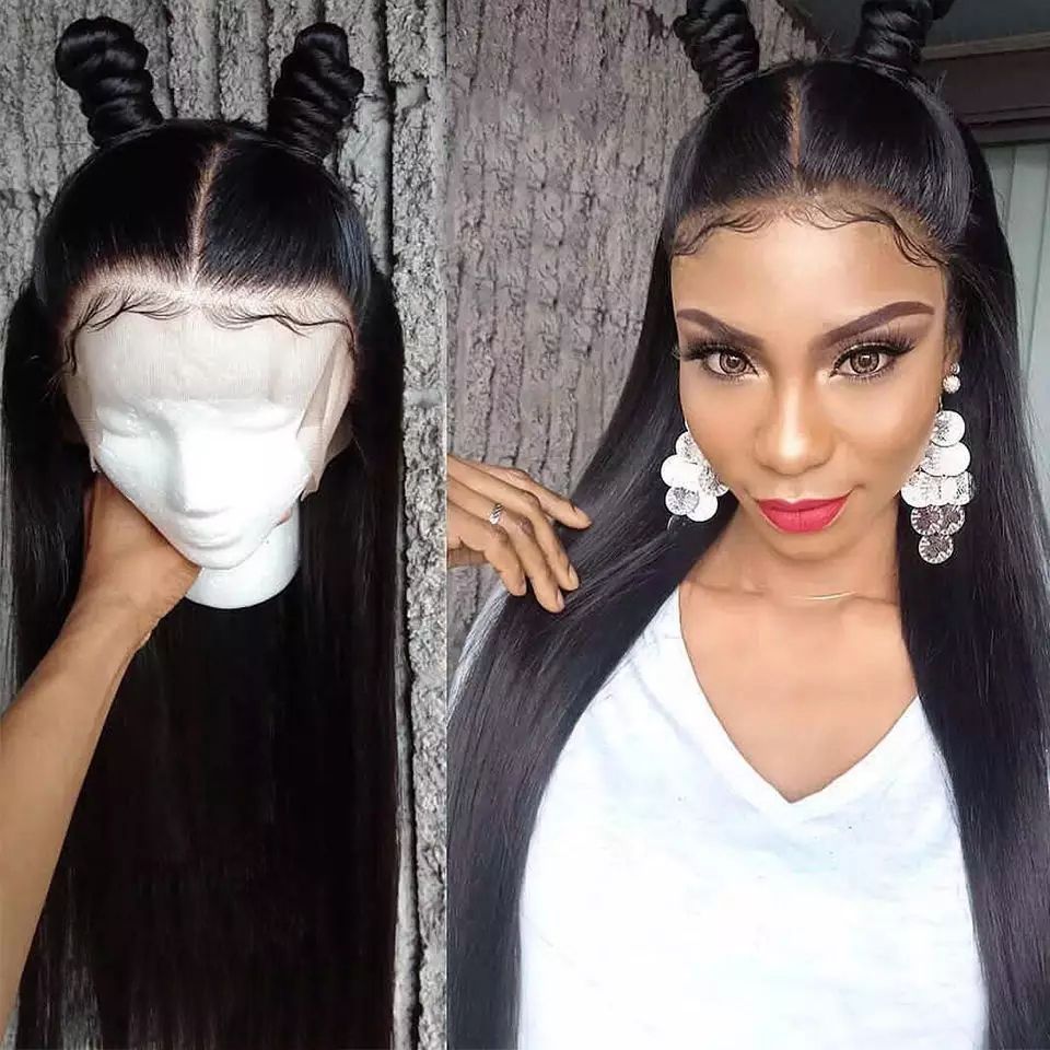 Bella Hair Straight Indian Full Lace Wig Human Hair 100 detail view 2