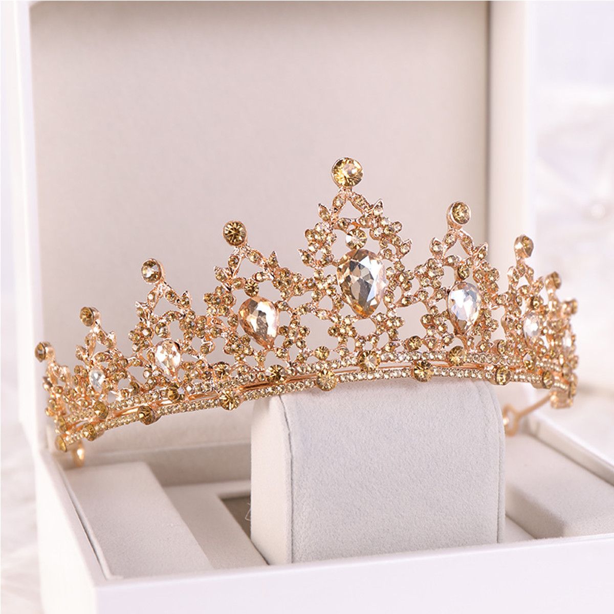 ELEGANTE TIARA joyería de boda cabello aro accesorios de pelo tiara oro Nuevo