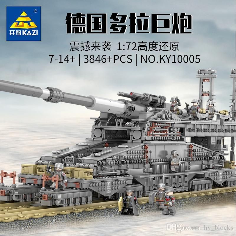 3846pcs Wwii Germany Heavy Artillery Schwerer Gustav Train Gun Military  Model Building Block Educational Bricks Toy - Blocks - AliExpress