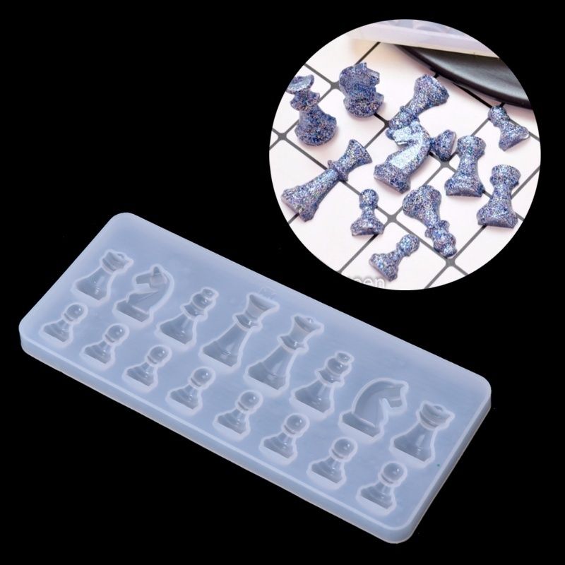 3d cristal peças de xadrez internacionais resina epóxi molde peças de xadrez  molde silicone diy artesanato artesanal jóias decoração da sua casa -  AliExpress