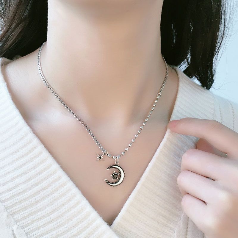 Wholesale 2020 New Retro Necklace Moon Star Vintage Clavicle Pendant Silver Color Necklace For Women Collares Erkek Kolye Hot Sale Choker Personalized Pendant Necklaces Letter Pendant Necklaces From Shanqingmou 14 72 Dhgate Com