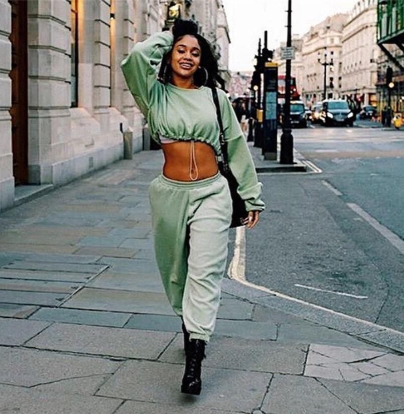 Compra El Resorte Verde Chándal Con Capucha + Pantalones Mujeres Letra De  La Impresión Sudaderas Tops Trajes De Mujeres Para Mujer Conjunto Femenino  Del Deporte Barato | Entrega Rápida Y Calidad | Es.Dhgate
