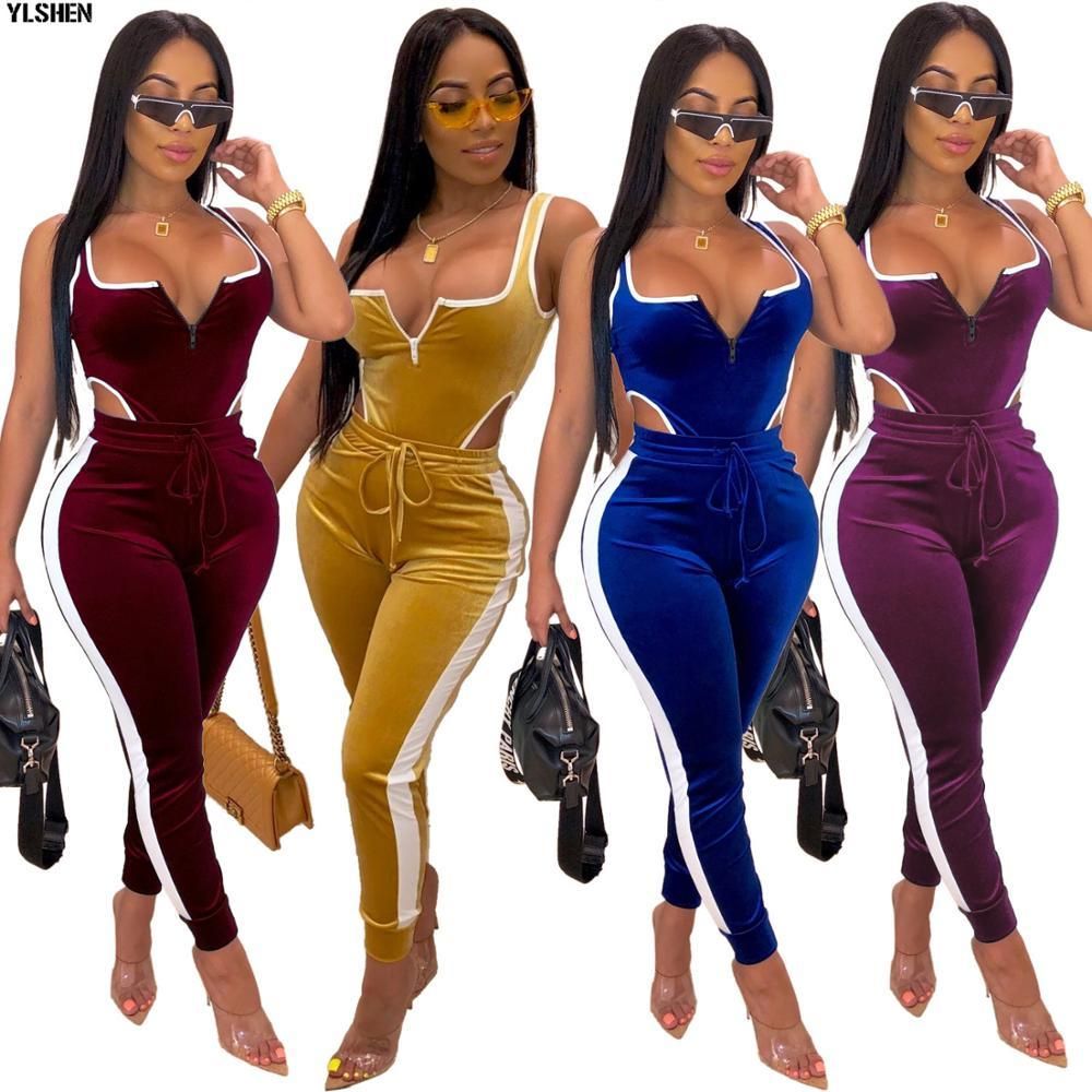 plus size velvet jogger set