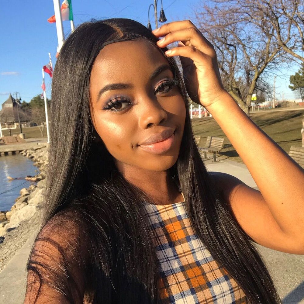 Natural Color Long Straight Lace Front Wig