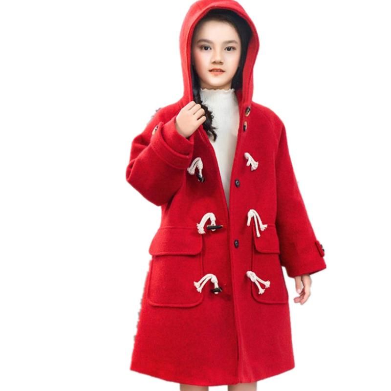 girls red wool coat