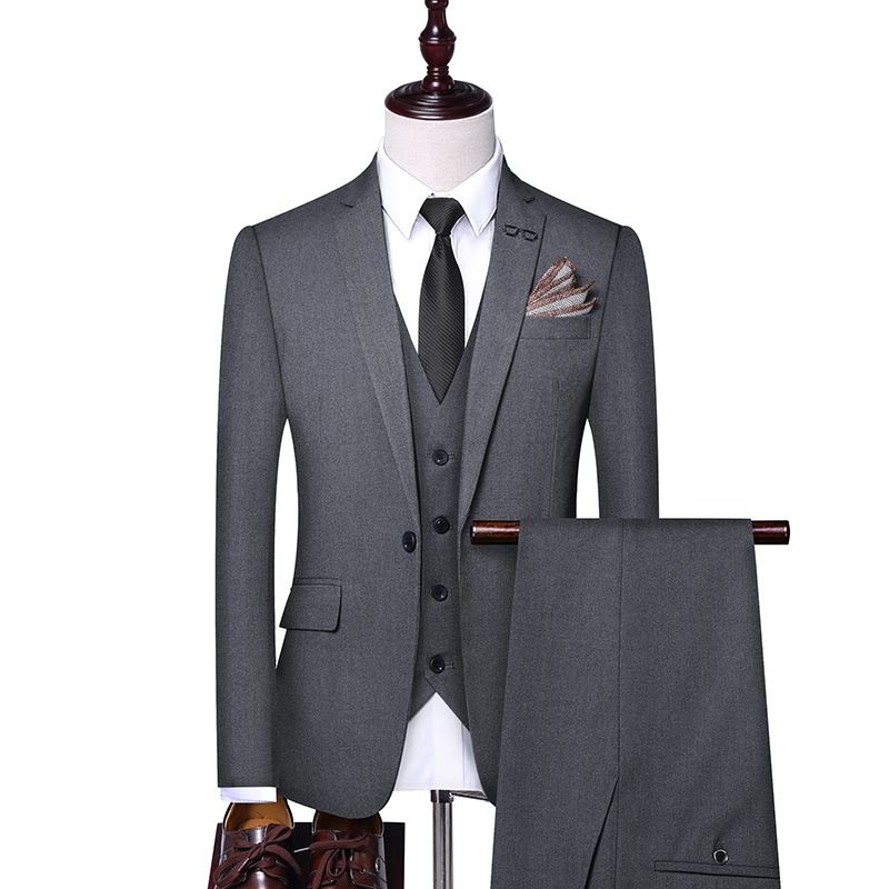 Acquistare Uomini In Giacca E Cravatta, 3 Pezzi Da Abito Nero, Vestito  Gentleman, Uomo Grigio Giacca Da Smoking, Matrimonio Dello Sposo Economico  | Consegna Veloce E Qualità | It.Dhgate