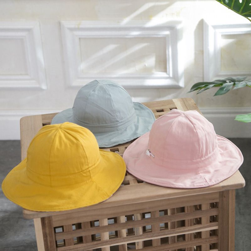 Acheter Chapeaux Chapeaux Ete Exterieur Ne Baby Chapeau Chapeau Double Face Solide Couleur Bebe Fille Garcon Soleil Plage Coton Enfants Seau Enfants De 10 61 Du Callshe Fr Dhgate Com