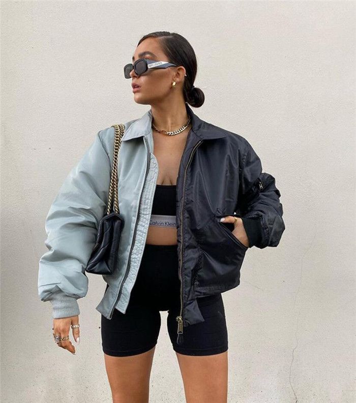 Blue short jacket womens Clearance