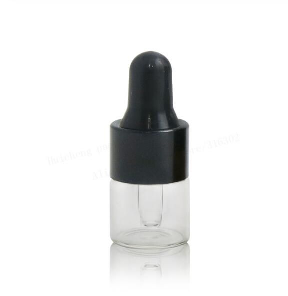 1ml clear bottles with black cap