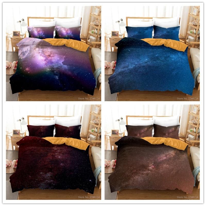 Outer Space Galaxy Print Bedding Duvet Cover Sets 4 Piece Twin Full Queen King