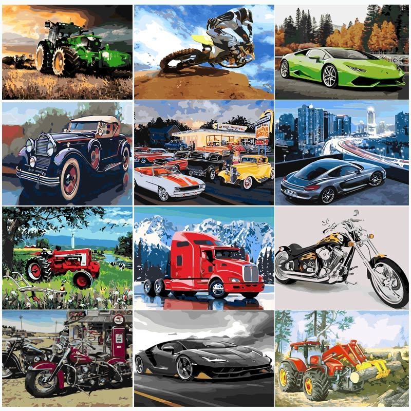 2020 Yijie Diy Painting By Numbers Tractor Car Drawing On Canvas Handpainted Painting Art Gift Diy Home Decoration From Designerwallet1 7 73 Dhgate Com