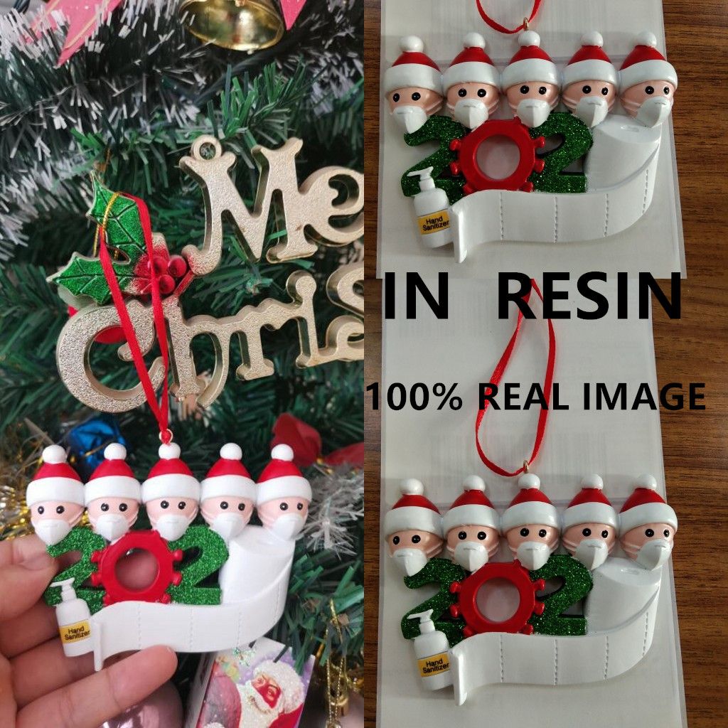 US Stock 2020 Quarantine Christmas Santa Party Decoration Resin Gift