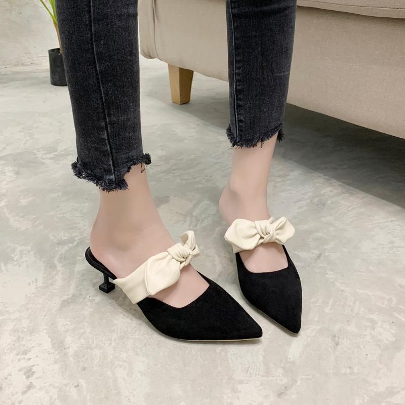 backless heeled mules