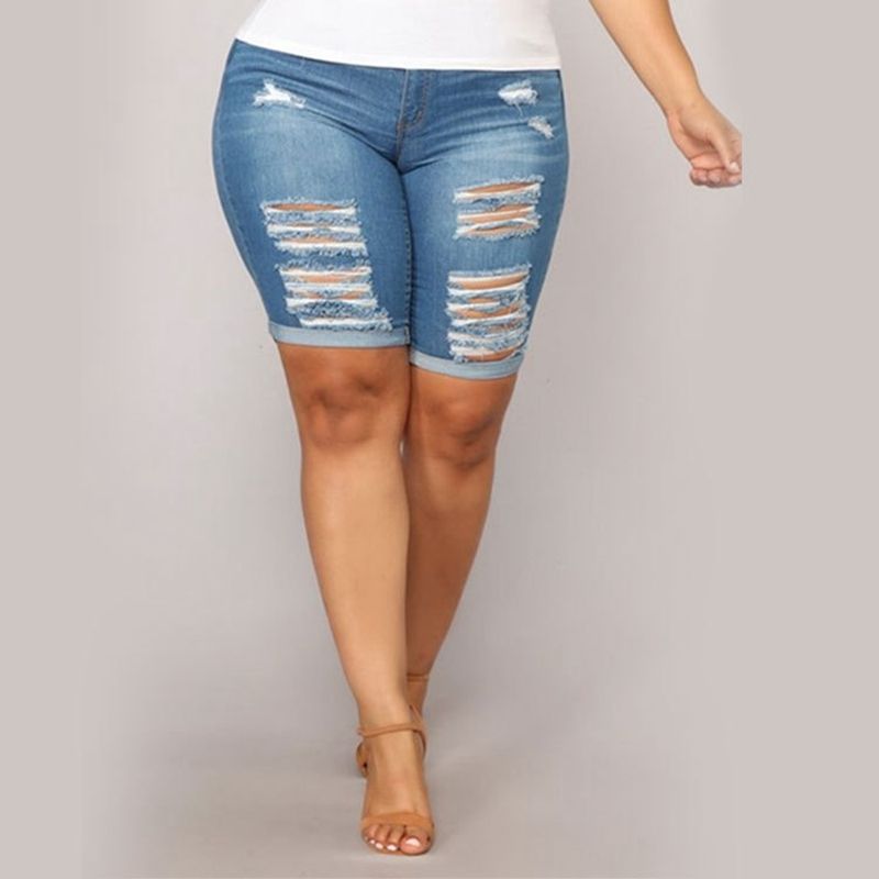 plus size knee length biker shorts