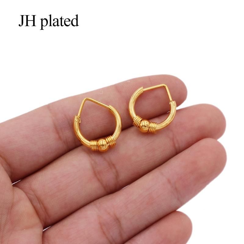 2021 Hoop Huggie Earings Dubai Earrings 24k Gold Color Small Hoops Ear Rings Jewelry Earing Piercings For Women African Wedding Gifts From Cupwater 24 99 Dhgate Com